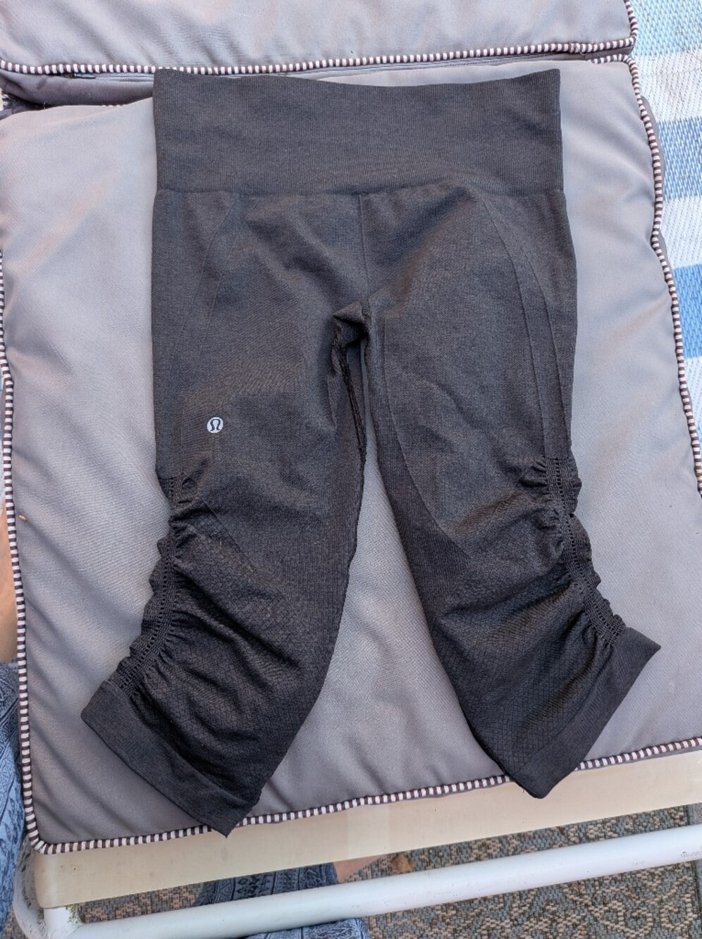 lululemon athletica Black Ruched Capri Leggings